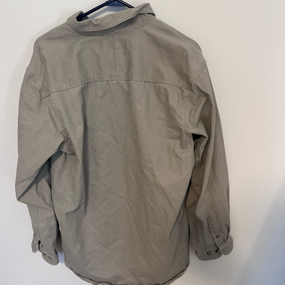 Wrangler Riggs Workwear Button Down Shirt Khaki Cotton Work Shirt Mens - Picture 3 of 12